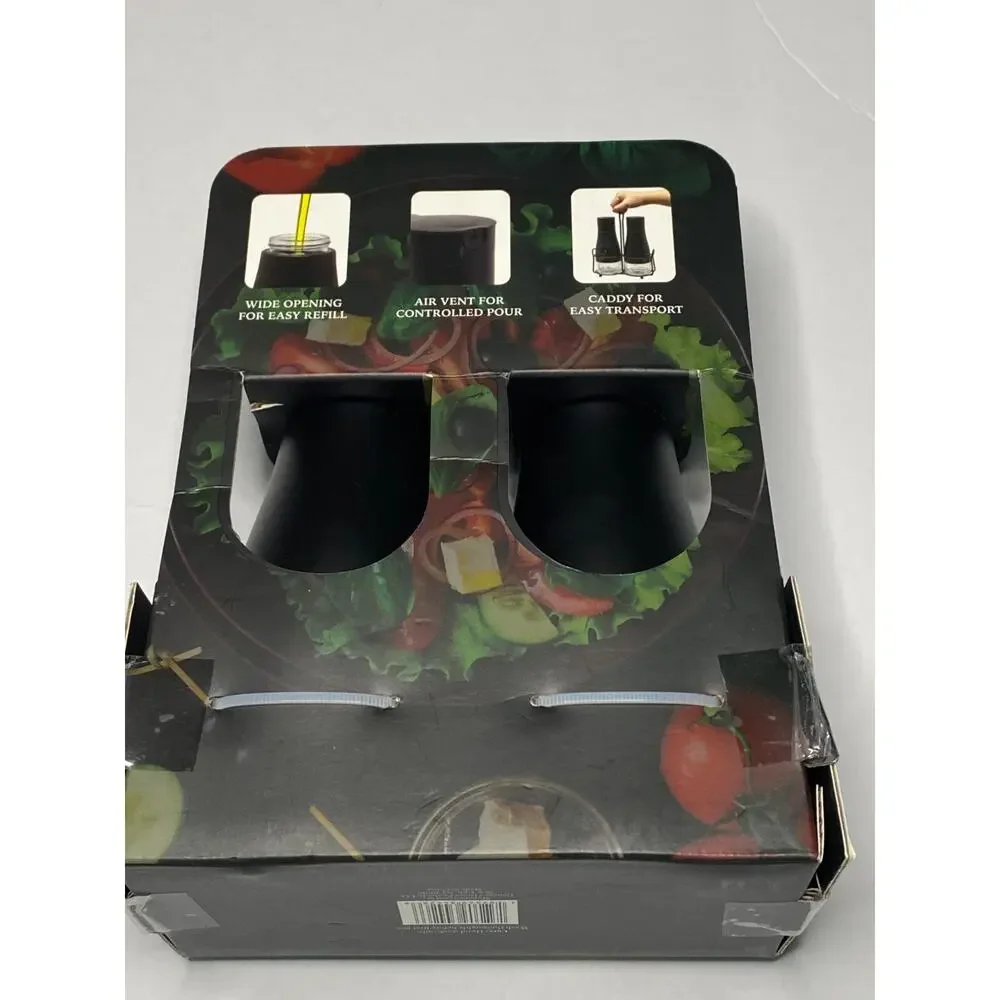 Oil and Vinegar Set 9.1oz 7in x 2.75in Gourmet Home Products Black Metal